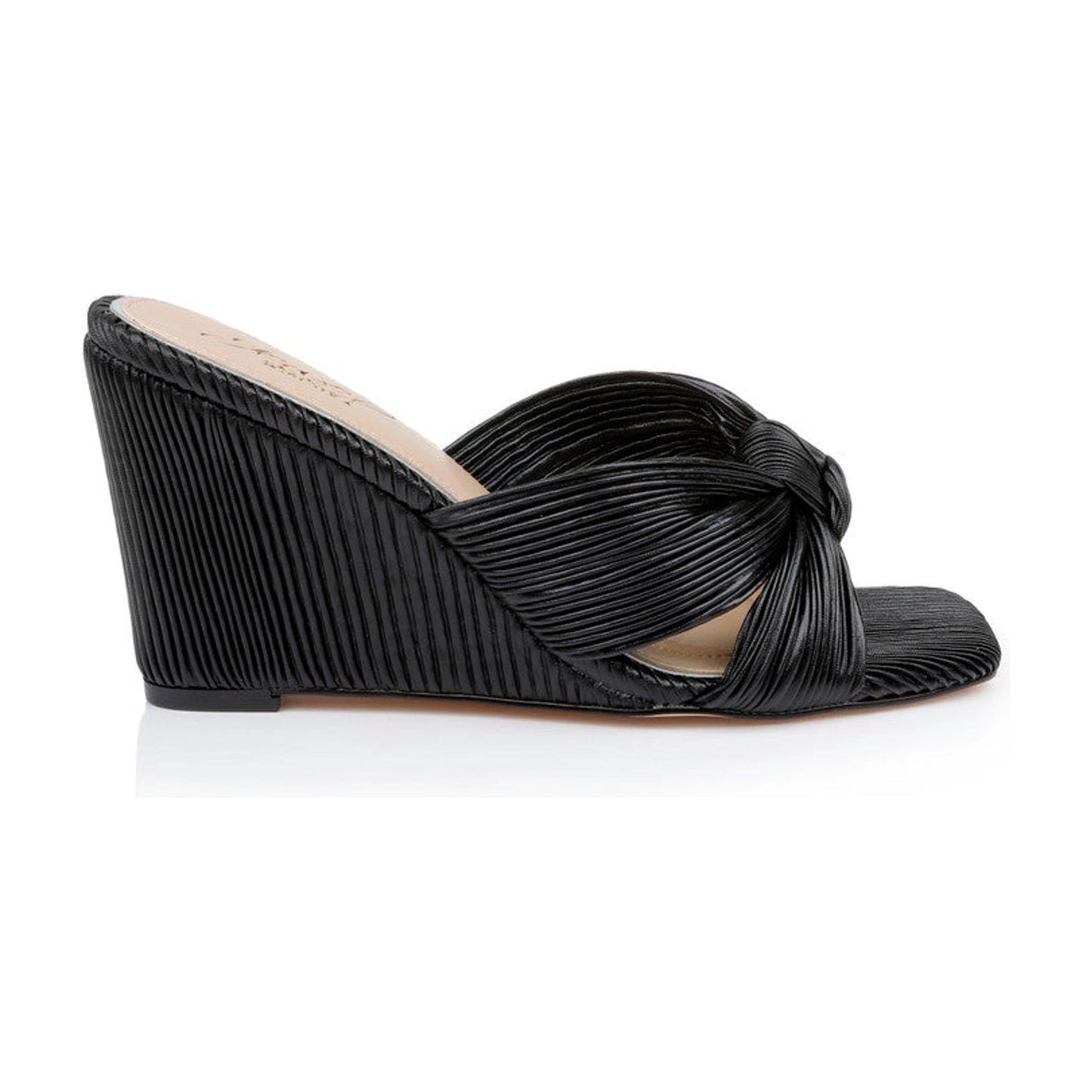 Mules de cuña Jewel Badgley Mischka Hype Black Mujer