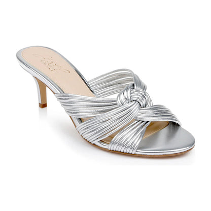 Mules de tacón Jewel Badgley Mischka Mia Silver Mujer