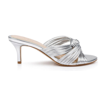 Mules de tacón Jewel Badgley Mischka Mia Silver Mujer