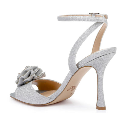 Tacones Jewel Badgley Mischka Vida Silver Glitter Mujer