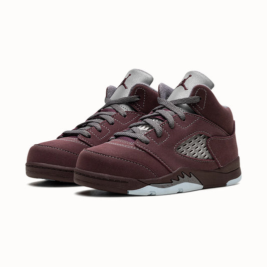 Tenis casuales Jordan JORDAN 5 RETRO SE (TD) Borgoña, gris y plateado Niños