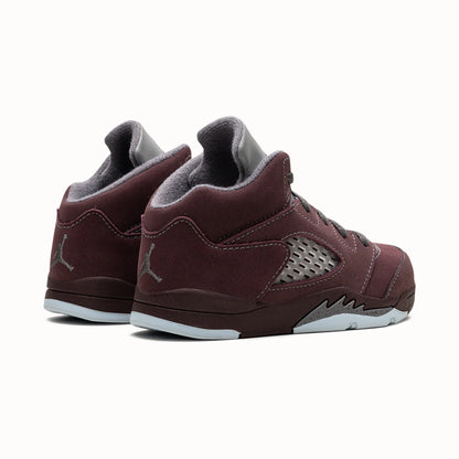 Tenis casuales Jordan JORDAN 5 RETRO SE (TD) Borgoña, gris y plateado Niños