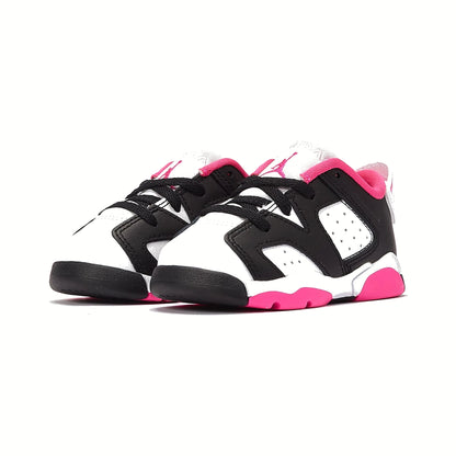 Tenis casuales Jordan JORDAN 6 RETRO LOW (TD) Negro, rosa y blanco Niños