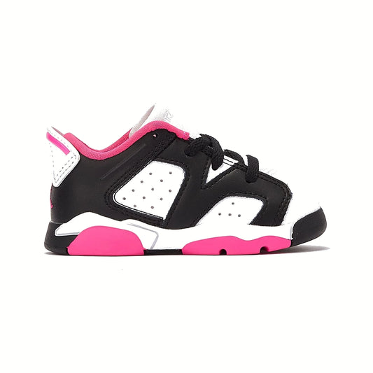 Tenis casuales Jordan JORDAN 6 RETRO LOW (TD) Negro, rosa y blanco Niños