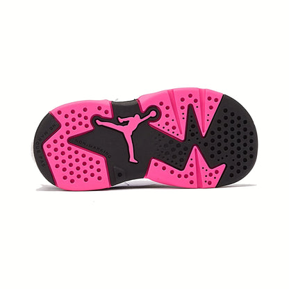 Tenis casuales Jordan JORDAN 6 RETRO LOW (TD) Negro, rosa y blanco Niños