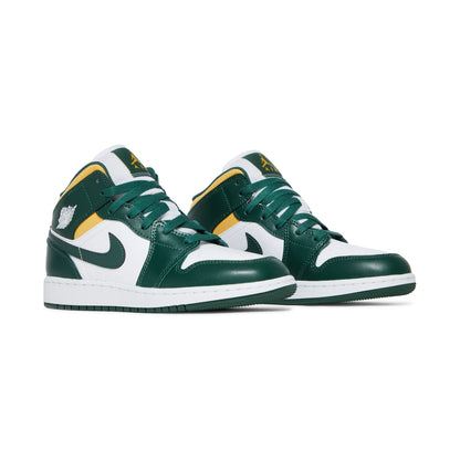 Tenis casuales Jordan AIR JORDAN 1 MID (GS) Verde, amarillo y blanco Niños