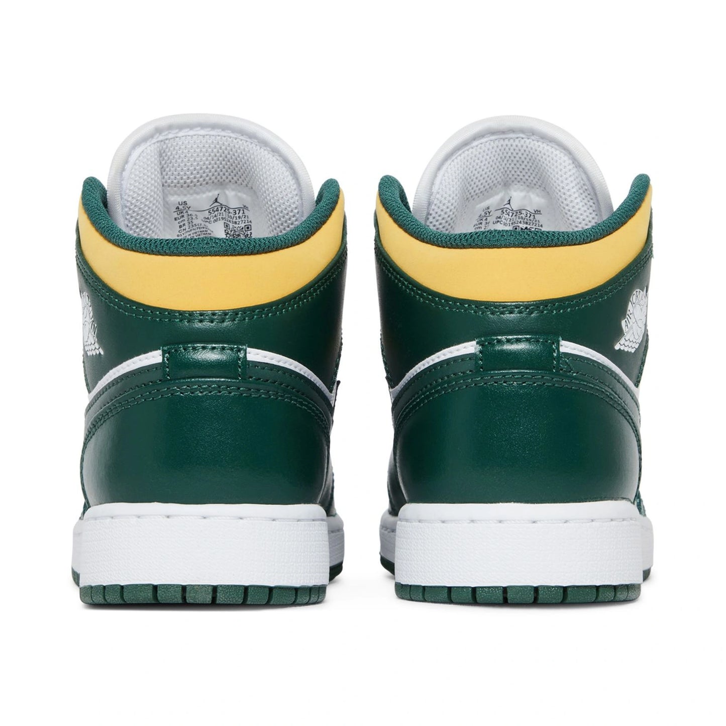 Tenis casuales Jordan AIR JORDAN 1 MID (GS) Verde, amarillo y blanco Niños