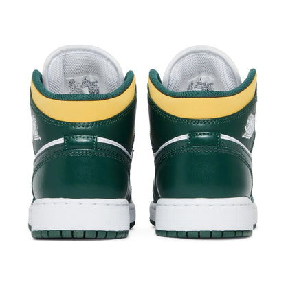 Tenis casuales Jordan AIR JORDAN 1 MID (GS) Verde, amarillo y blanco Niños