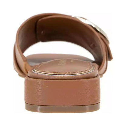 Sandalia Kenneth Cole Ingrid Cognac Leather para mujer - posterior