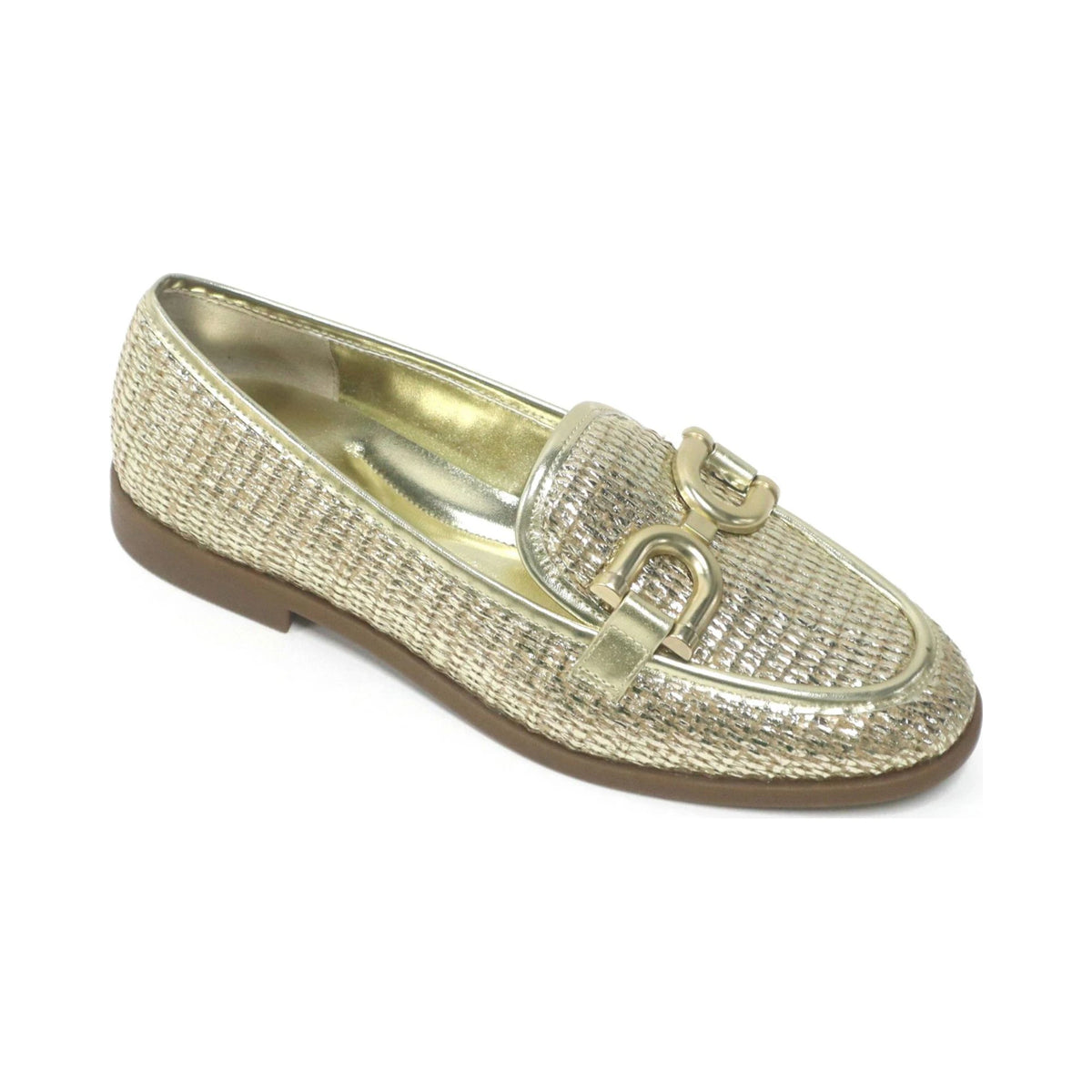 Mocasín Kenneth Cole Linda Bit Soft Gold Raffia para mujer - perspectiva