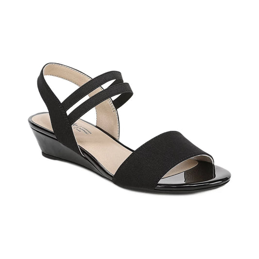 Sandalias LifeStride Yolo Black Micron Fabric para mujer - perspectiva