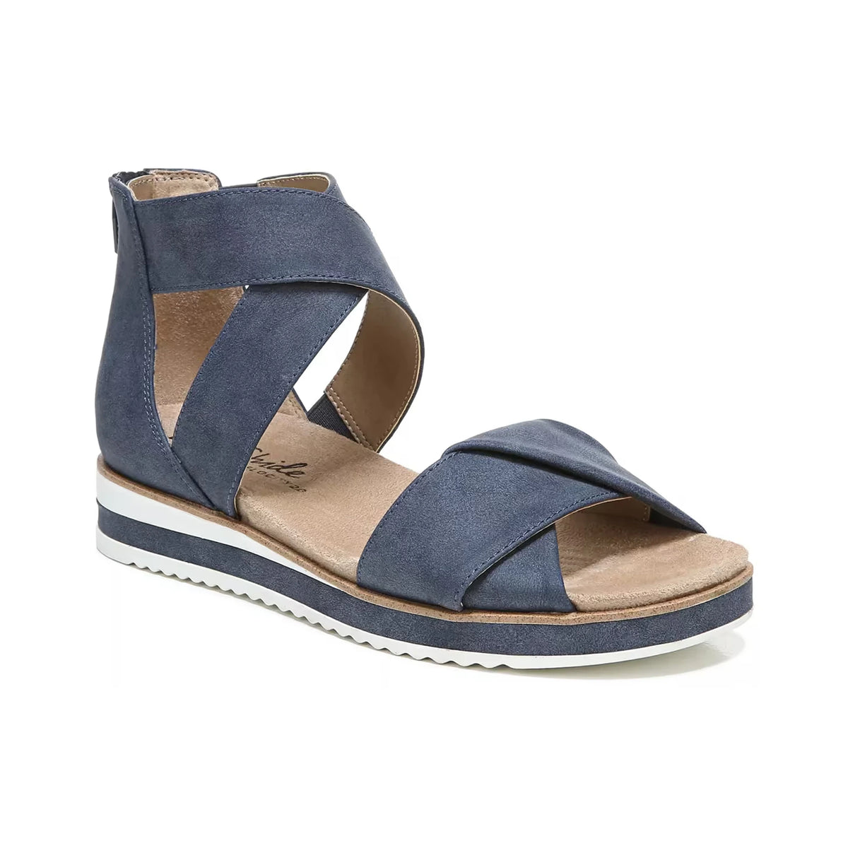 Sandalias LifeStride Zoom Navy Casual Suede para mujer - perspectiva