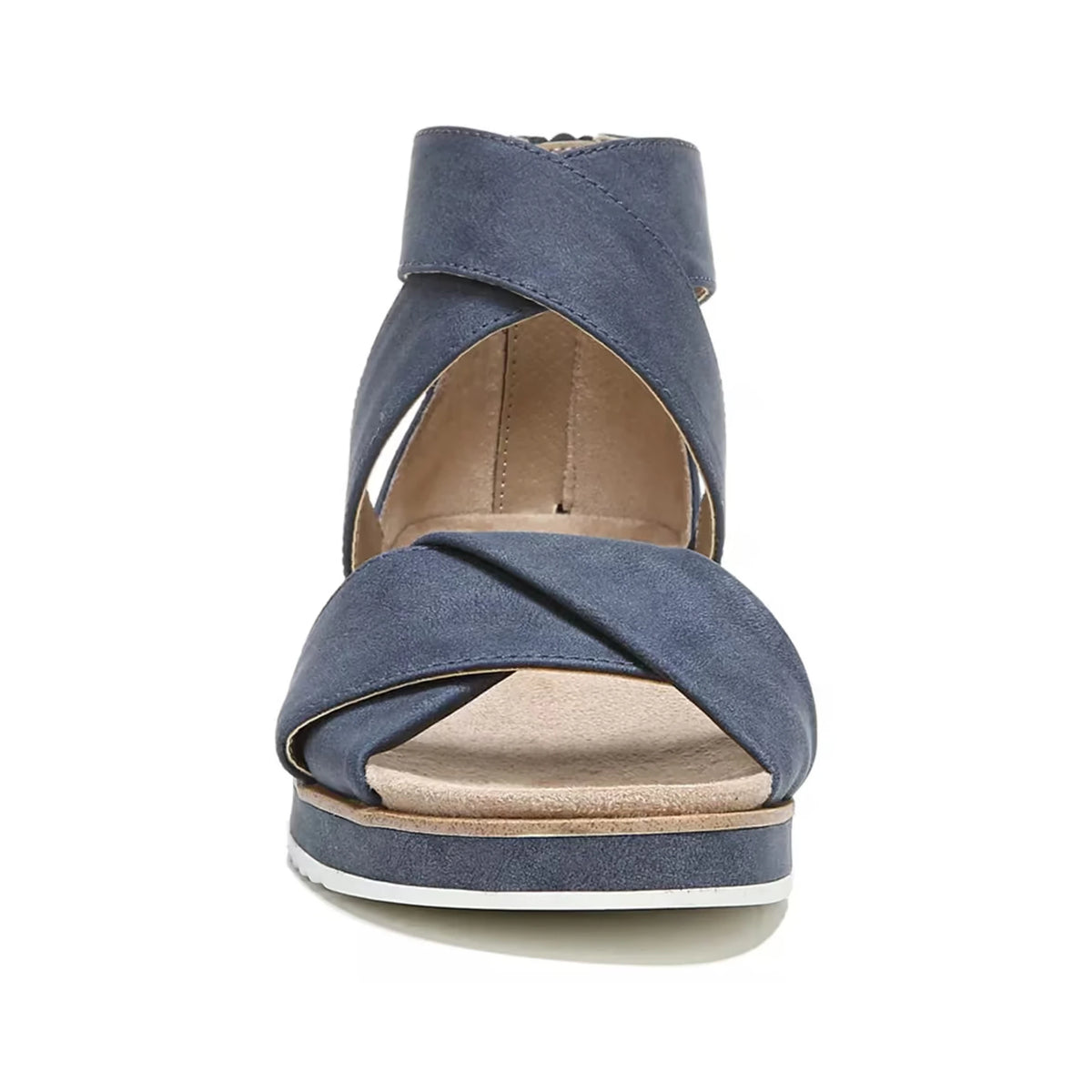 Sandalias LifeStride Zoom Navy Casual Suede para mujer - detalle-frontal