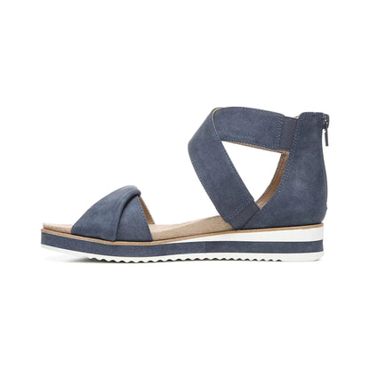 Sandalias LifeStride Zoom Navy Casual Suede para mujer - lateral