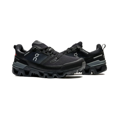 Tenis de senderismo On Cloudwander Waterproof Black Eclipse para hombre - lateral