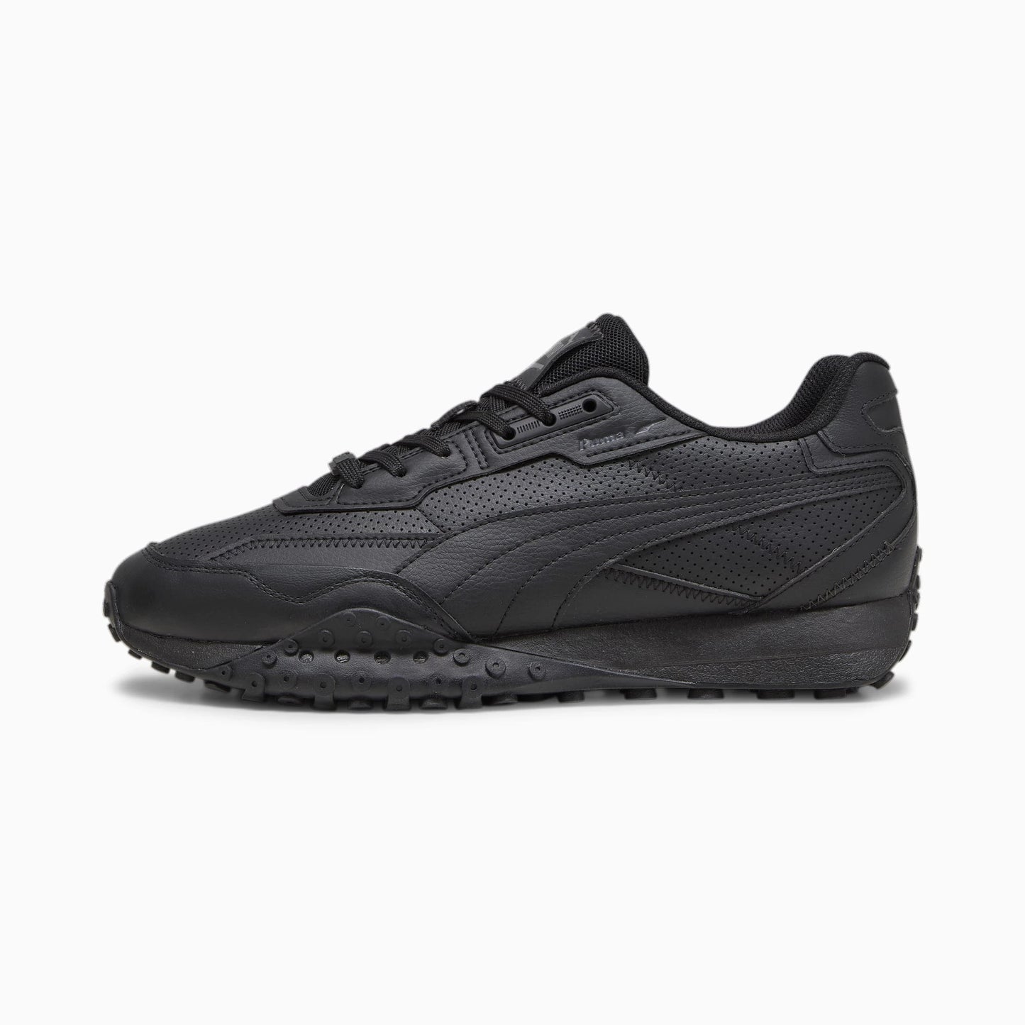 Tenis Puma Blktop Rider Leather Black Shadow Gray Infantil Unisex