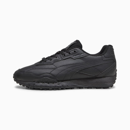 Tenis Puma Blktop Rider Leather Black Shadow Gray Infantil Unisex