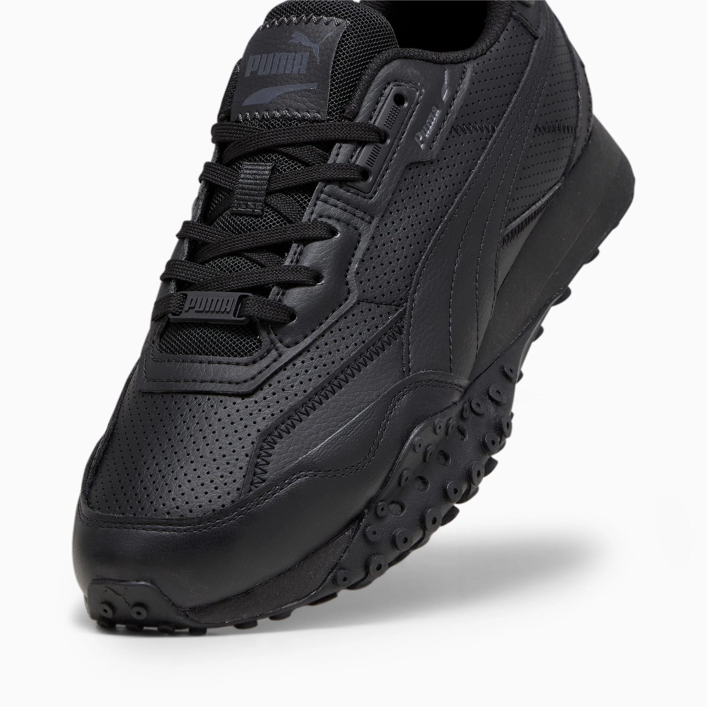 Tenis Puma Blktop Rider Leather Black Shadow Gray Infantil Unisex