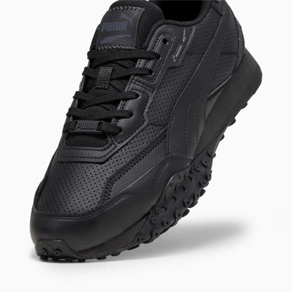 Tenis Puma Blktop Rider Leather Black Shadow Gray Infantil Unisex