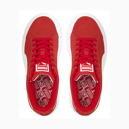Tenis Puma Suede Mayu High Risk Red Puma White Gum Mujer