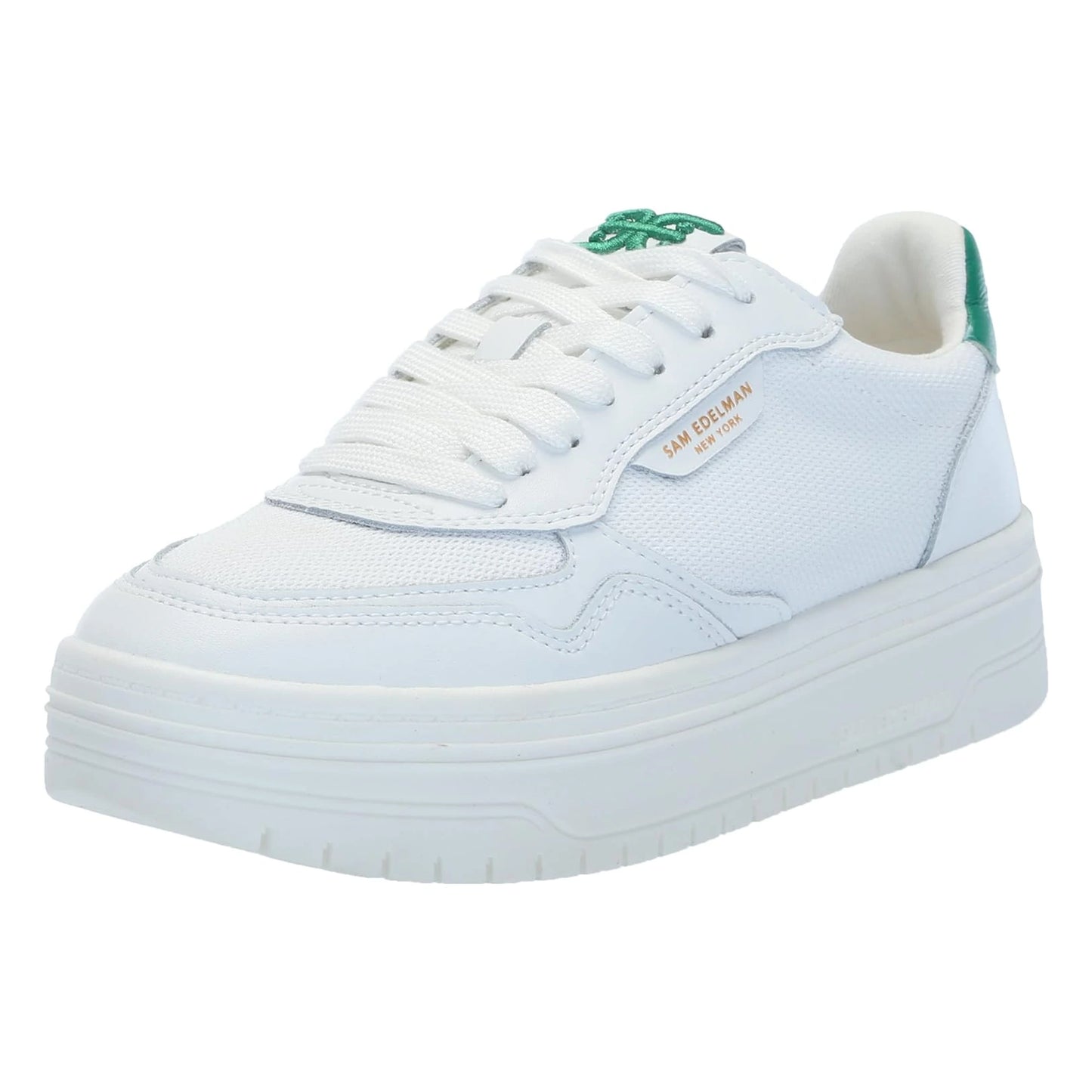 Tenis de plataforma Sam Edelman Blaine White Botanical Green Mesh Mujer