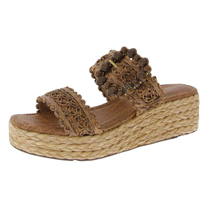Sandalias de cuña Sam Edelman Cadance Cuoio Raffia Mujer