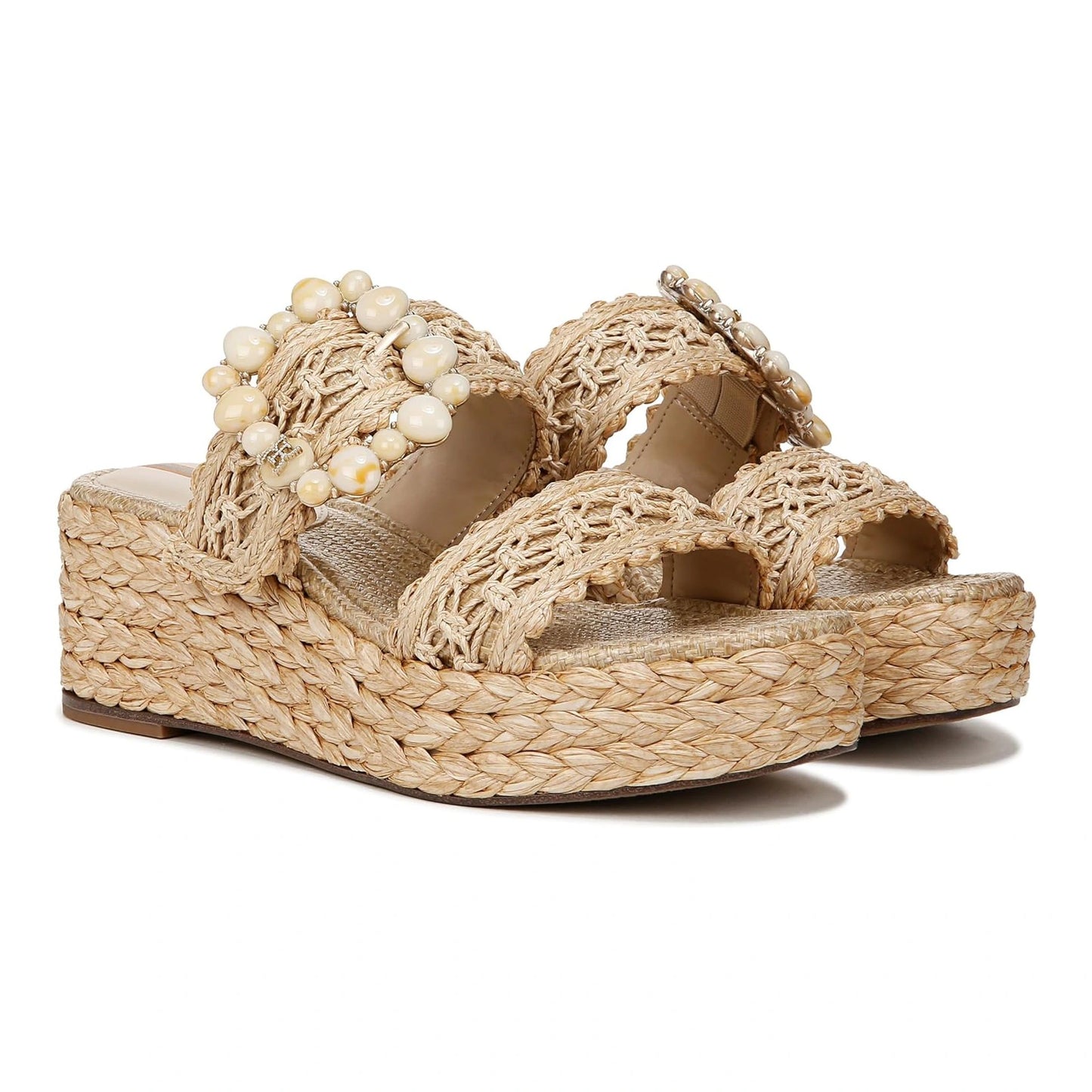Sandalias de cuña Sam Edelman Cadance Natural Raffia Mujer