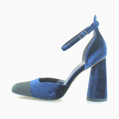 Tacones Sam Edelman Cristine Como Blue Black Velvet Mujer