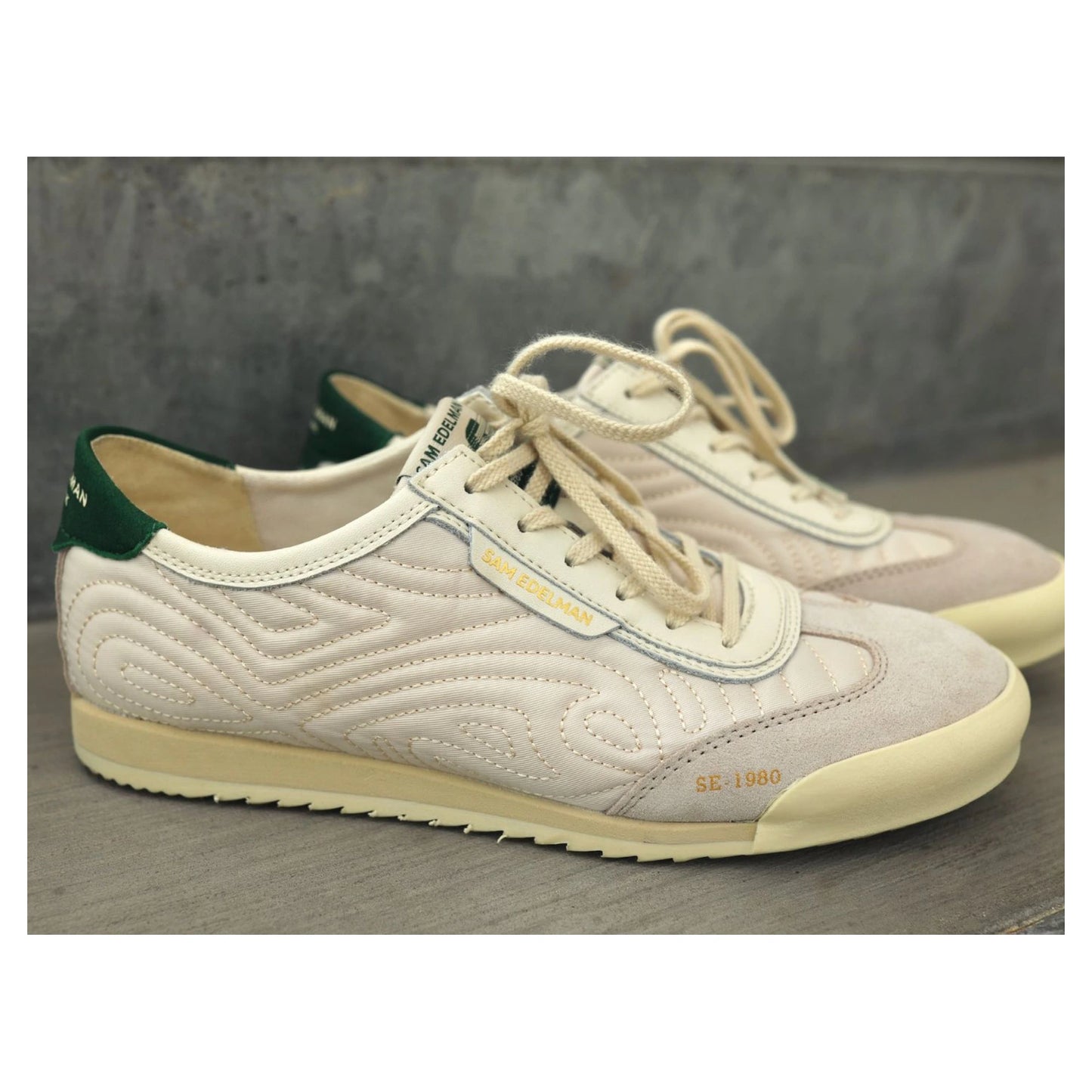 Tenis Sam Edelman Isabel Ivory Green Nylon Mujer