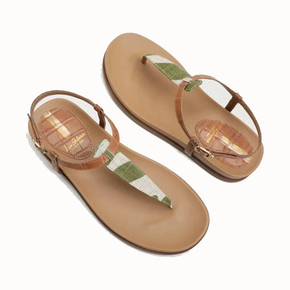 Sandalias Sam Edelman Naomi Green Zebra Linen Mujer