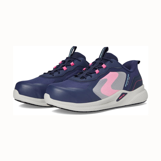 Tenis industriales de seguridad Skechers CARBIX - YUNIA Azul marino y rosa Mujer