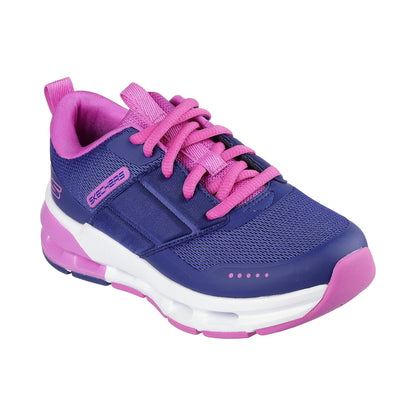 Tenis casuales Skechers GLIDE - STEP + Azul marino y morado Niños