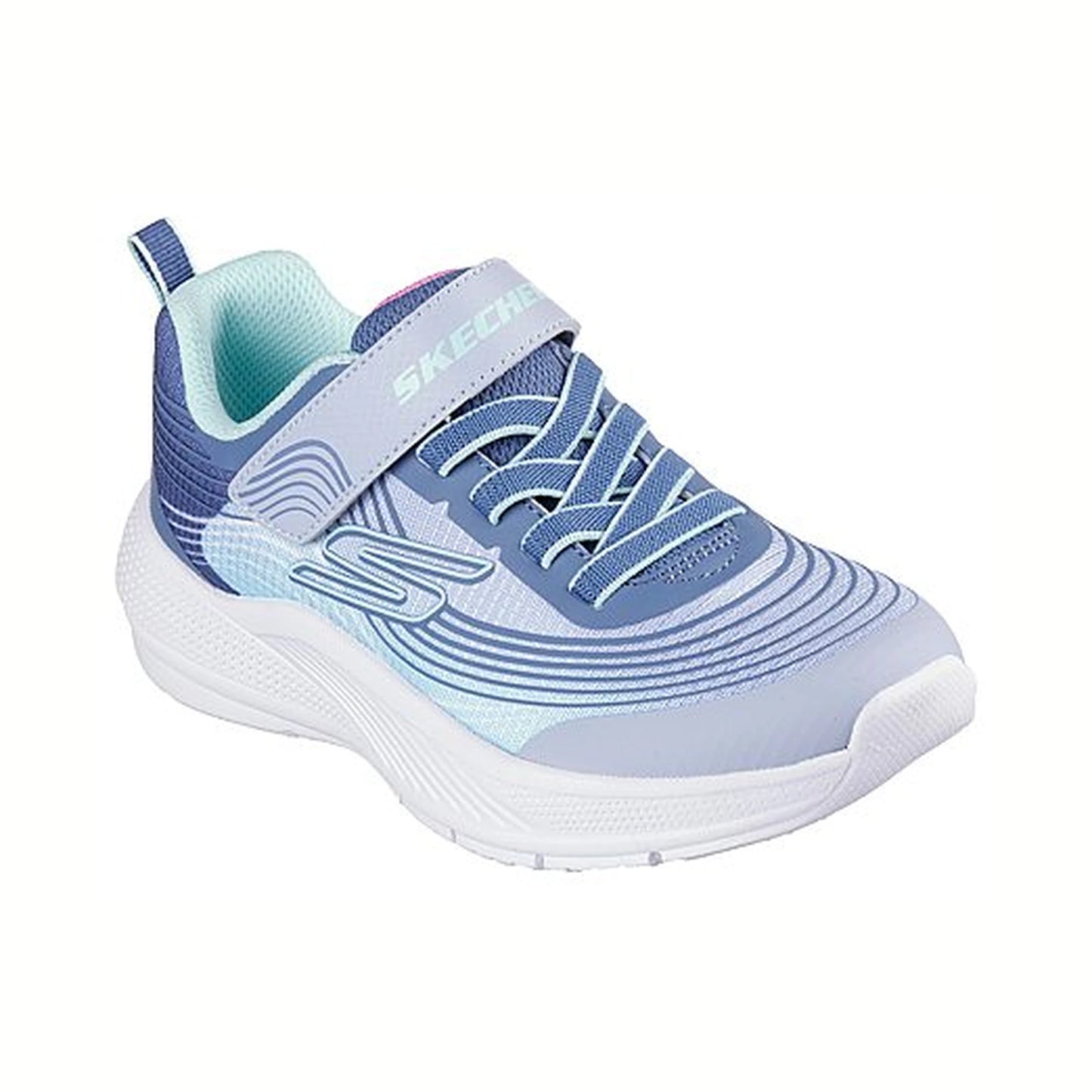 Tenis para caminar Skechers MICROSPEC ADVANCE Gris claro y aqua Niños