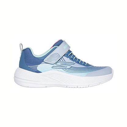 Tenis para caminar Skechers MICROSPEC ADVANCE Gris claro y aqua Niños