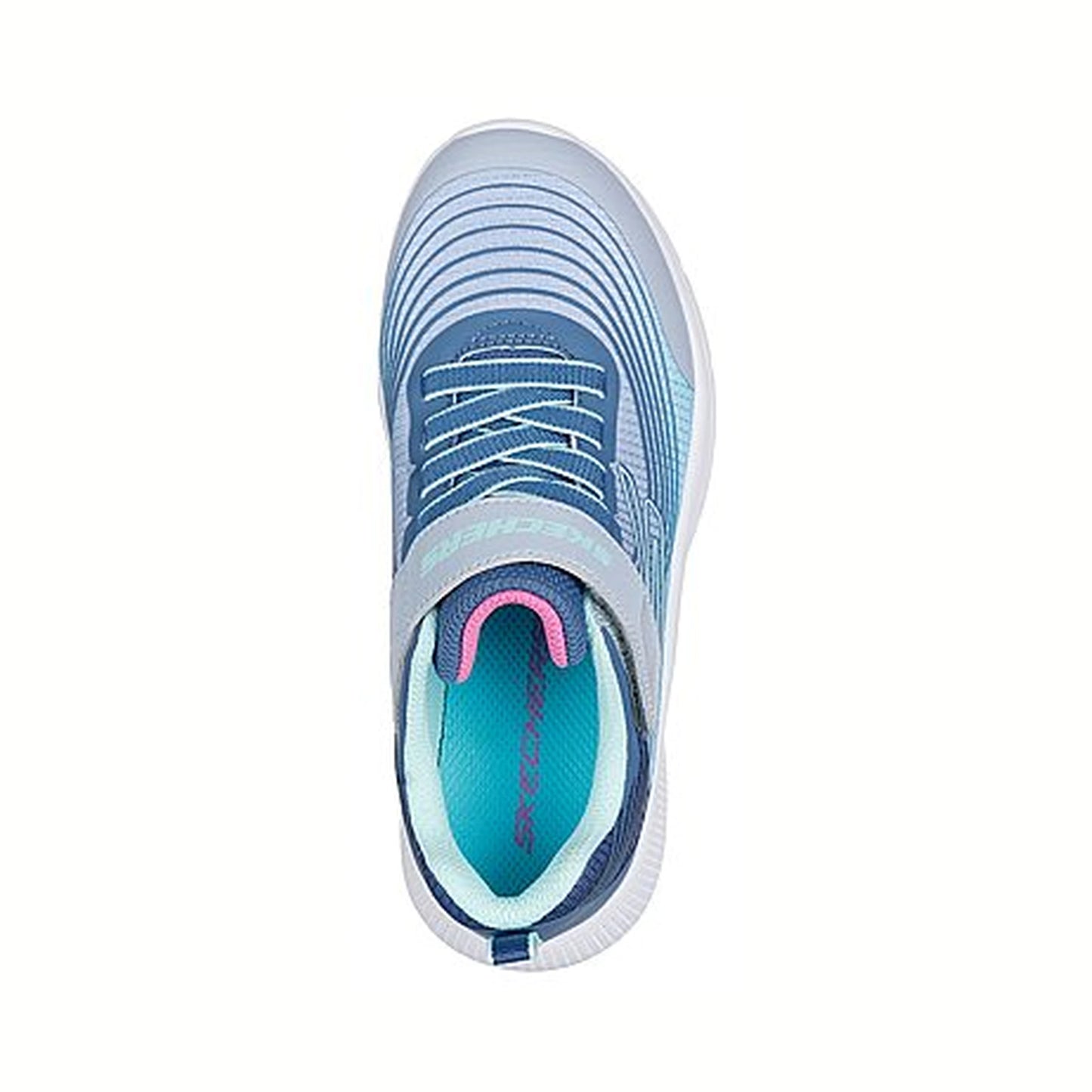 Tenis para caminar Skechers MICROSPEC ADVANCE Gris claro y aqua Niños