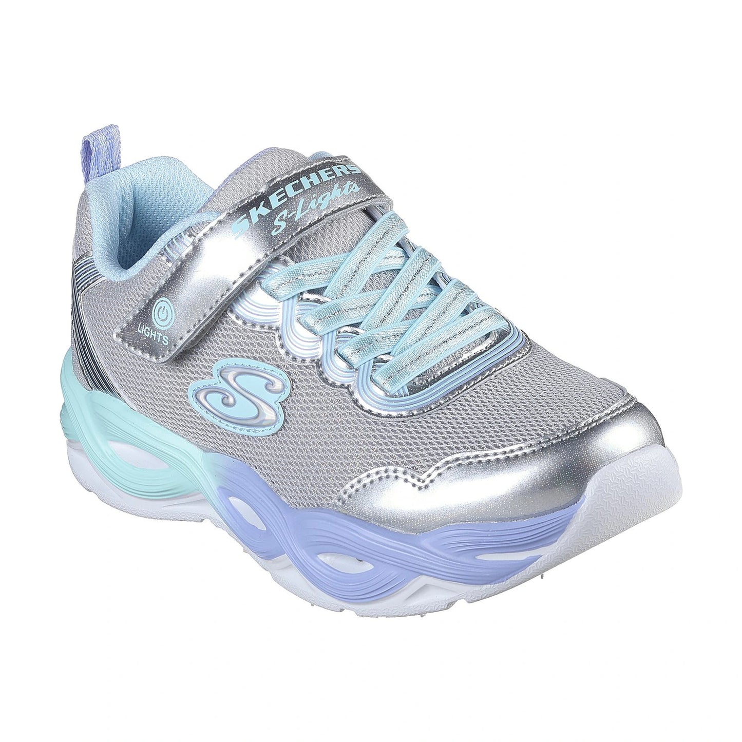 Tenis casuales Skechers SLIGHT-TWIST GLOW Plateado multicolor Niños