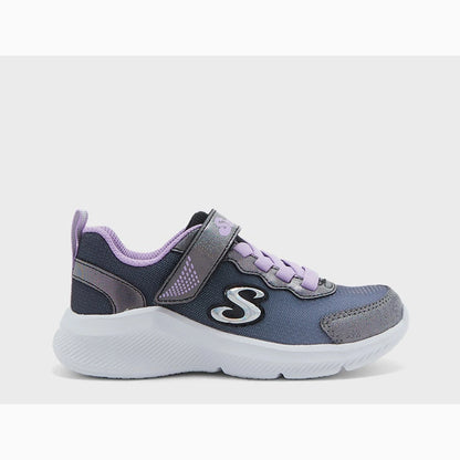 Tenis casuales Skechers SOLE SWIFTERS - CUTIE WALK Negro y lavanda Niños