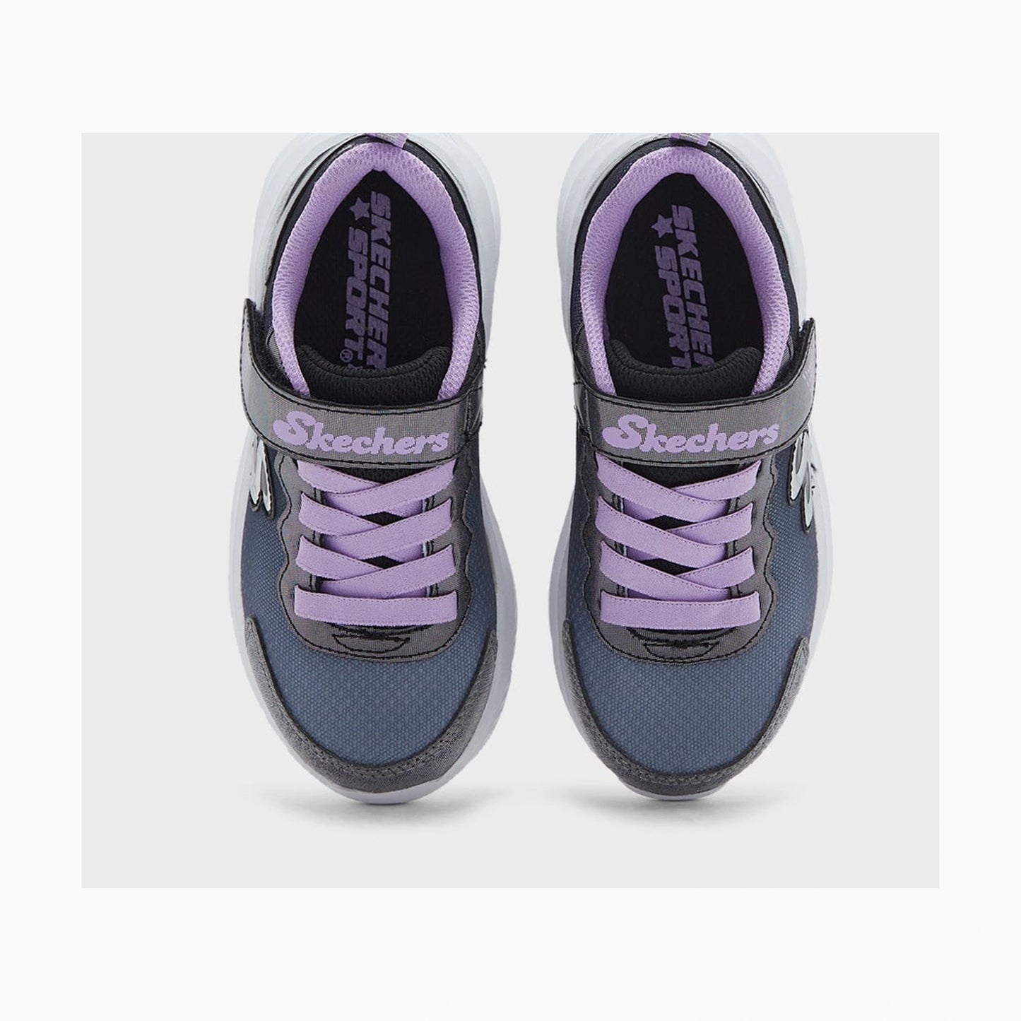 Tenis casuales Skechers SOLE SWIFTERS - CUTIE WALK Negro y lavanda Niños