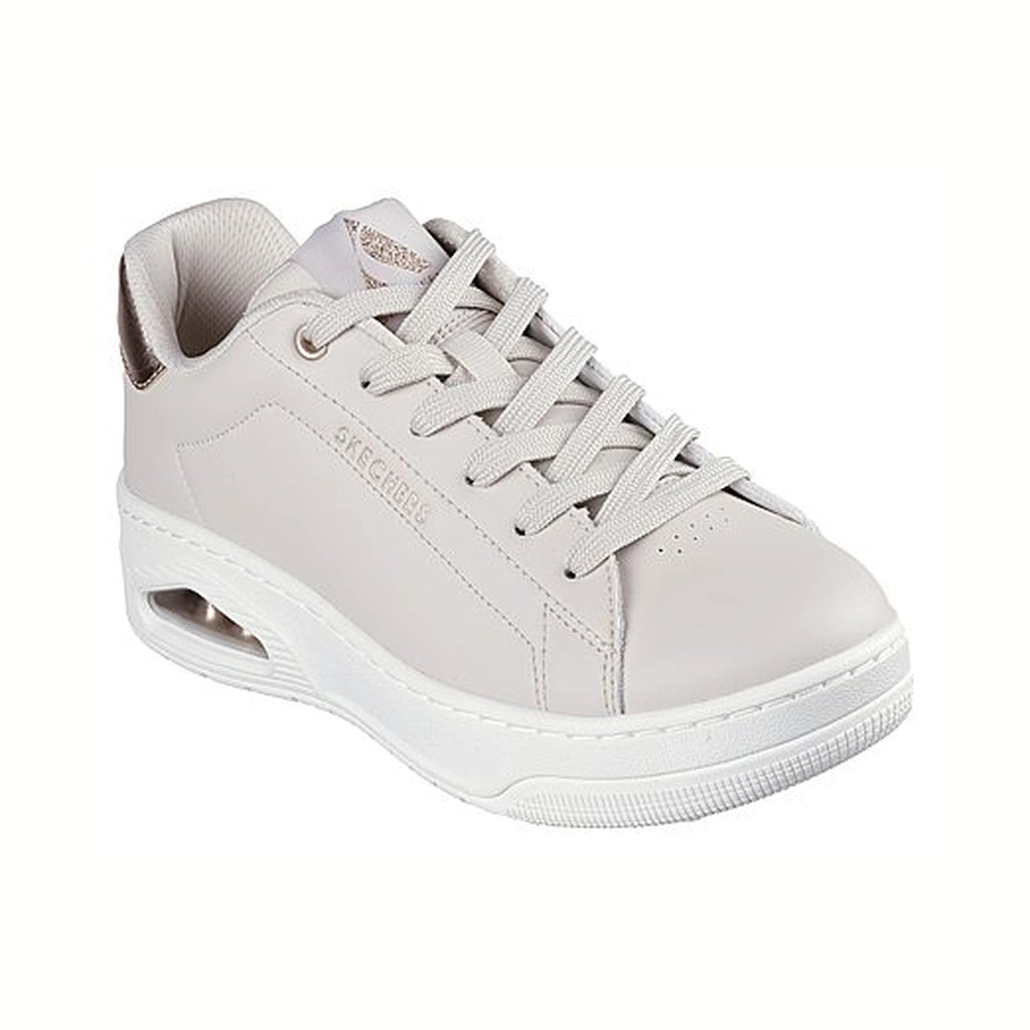 Tenis casuales Skechers UNO COURTED Beige natural Mujer