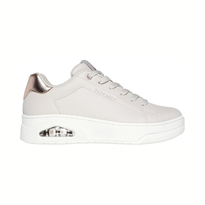 Tenis casuales Skechers UNO COURTED Beige natural Mujer