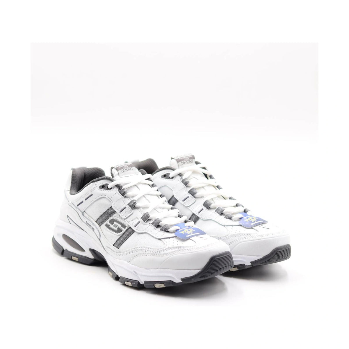 Tenis casuales Skechers VIGO 2.0 SERPENTINE Blanco y gris carbón Hombre