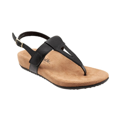 Sandalias SoftWalk Brea Black para mujer - lateral