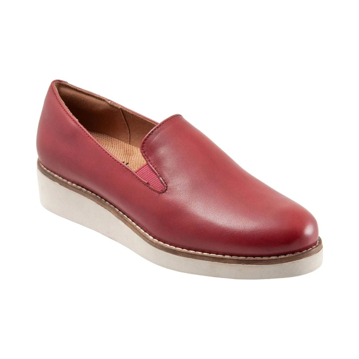 Mocasines SoftWalk Whistle Dark Red para mujer - lateral