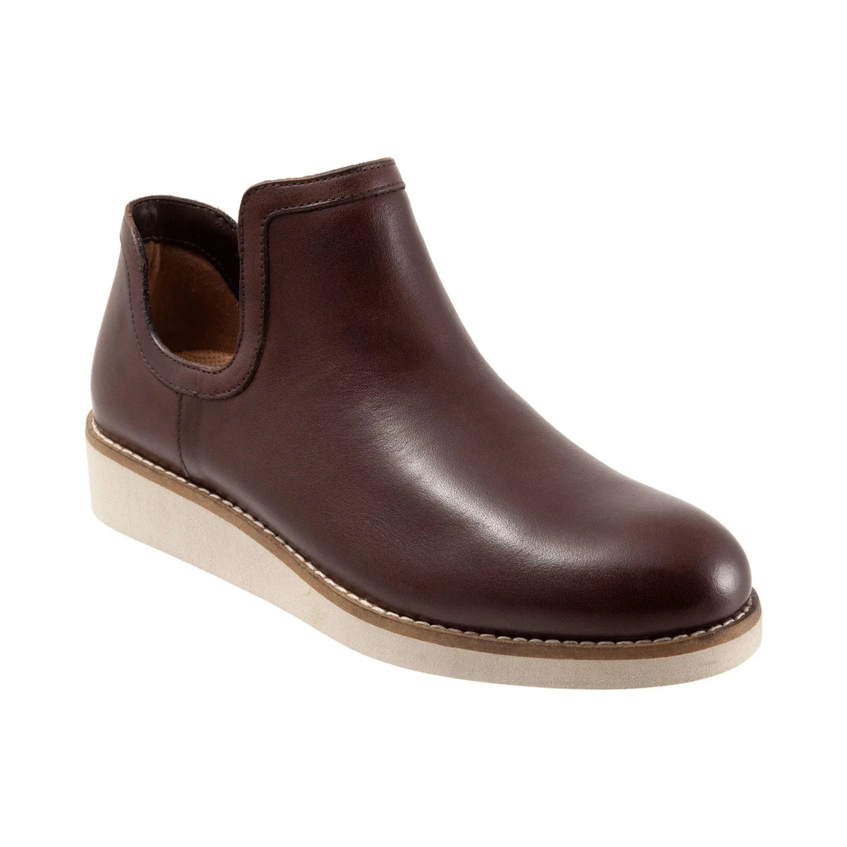 Botines SoftWalk Woodbury Dark Brown para mujer - lateral