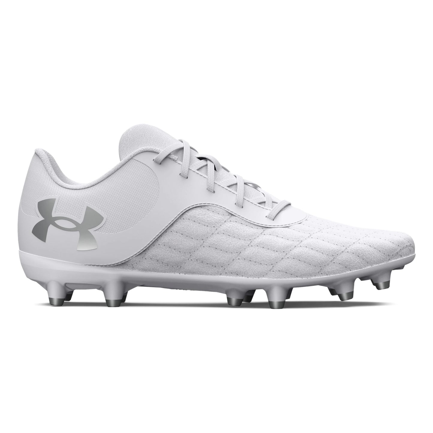 Tacos para fútbol Under Armour UA Magnetic Select JR 3.0 FG Blanco y plateado Niños