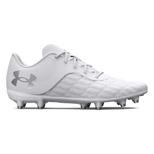 Tacos para fútbol Under Armour UA Magnetic Select JR 3.0 FG Blanco y plateado Niños