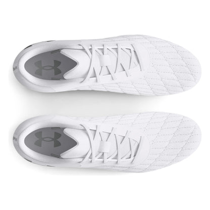 Tacos para fútbol Under Armour UA Magnetic Select JR 3.0 FG Blanco y plateado Niños