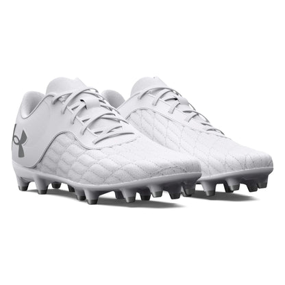 Tacos para fútbol Under Armour UA Magnetic Select JR 3.0 FG Blanco y plateado Niños