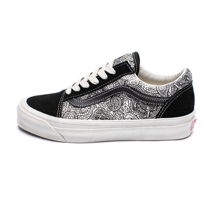 Tenis Vans Old Skool Paisley Suede White Black Unisex