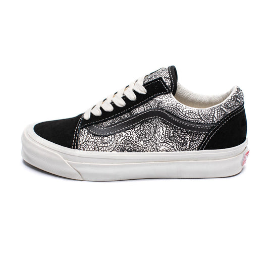 Tenis Vans Old Skool Paisley Suede White Black Unisex